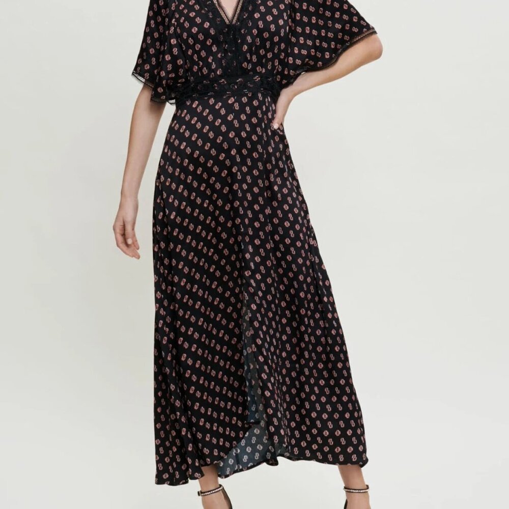 Maje printed silk scarf dress